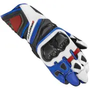 Veloce Motorcycle Gloves Black White Blue