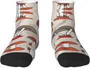 [JBYJBX] Red Mushrooms Print Adult Socks Womens Mens Workout Thermal Cozy All-Season Gift Holiday Articles Use