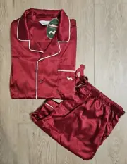 Peter Alexander Men Red Cherry Satin Shortie Pj Set Size XL -Brand New No Box