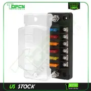 6 Way Marine Car Truck Blade Fuse Holder Box Block Waterproof W/ 12 Blade Fuses