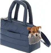 Dog Bag, Puppy Bag - Carry Bag for Small and Medium Dogs, Cats - S - up to 5 kg, Bag for Travel, Dog Carrier with Carabiner, Dog Carrier, Transport Bag, Dark Blue