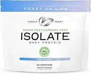 Muscle Feast Grass Fed Whey Protein Isolate All Natural And Hormone Free (2Lb, Unflavored)