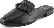 [Spring Step] Cavanagh Women's All-Leather Slip-On Mules with Tonal Rolled Leather Detail