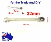 Combination Ratchet Ring & Open End Spanner chrome metric ratchet Wrench 8-32mm