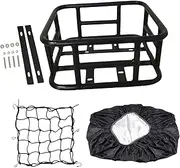 Generic Rear Cargo Basket for Bicycles, Metal Storage Rack for Electric Bikes
