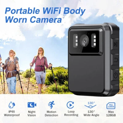 WIFI Camcorder Mini Body Camera with Audio Recording DVR HD Police Body Worn Cam