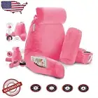 Large Back Support Pillow with Pockets - Soft Memory Foam for Reading & Relaxing
