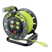 Masterplug 50ft Extension Cord Reel with 4 Sockets & Wall Mount - 13A Power