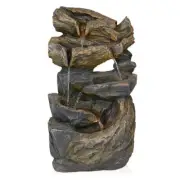 Alpine Corporation Cascading Rock Fountain Outdoor Polyresin W/ Warm White LED