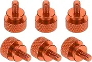 uxcell 6 Pcs M4x8mm Knurled Thumb Screw Computer Case Threaded Hand Tighten Screws Aluminum Alloy for PC Case, Orange
