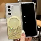 Clear Mag Safe Magnetic Case Glitter For Samsung Galaxy Z Fold 6 Z Fold 5 4 3 5G