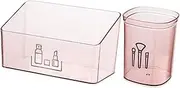 FOMIYES 2pcs Transparent Makeup Organizer Box Durable Cosmetic Storage for Desk Vanity Bathroom Versatile Brush Holder Sundries Organizer for Efficient Skincare Makeup Management