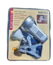 Portfolio 6-inch Mini Clip Lamp Adjustable Silver Finish Corded NEW