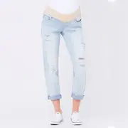 Ripe Maternity Baxter Boyfriend Jeans - Clean Fade
