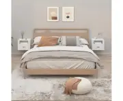 Chic White Floating Nightstands Set of Two - Wall Mount Storage Shelves