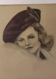 Colored Pencil Portrait Barbara Stanwyck One Of A Kind Classic Movies Vintage
