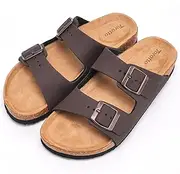 [Torotto] Women's Mules Sandals Leather Adult Clogs Slippers Work Shoes Comfortable Classic, brown, 9 AU