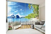 3D Balcony Sunny Beach 1336 Curtains Drapes
