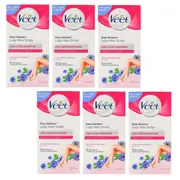 6x Veet Easy Gel Legs and Body Wax Strips Almond Oil 20 Pack EXP 11/2025