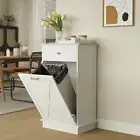 Kitchen Tilt Out Trash Can Cabinet Freestanding Trash Bin Holder Storage Drawer