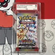 Graded 10 2025 Prismatic Evolutions Sealed Booster Cards Pack Eevee Sylveon