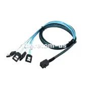 Internal Mini SAS SFF-8643 Host to 4 SATA 7pin Hard Disk 6Gbps Data Raid Cable