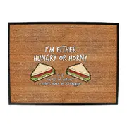Im Either Hungry Or Horny - Funny Novelty Doormat Man Cave Floor mat