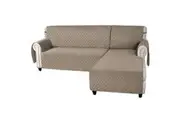 L Shape Sofa Cover Sectional Couch Cover Suit for Right/ Left Chaise Lounge Slip Cover Reversible Furniture Protector Cover for Pets Kids Children, Taupe