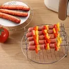Stainless Steel Barbecue Basket Roasting Rack with Feet Air Fryer Set Skewer