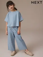 Stripe Pull On Wide Leg Jeans (3-16yrs) (E89700) | $33 - $44