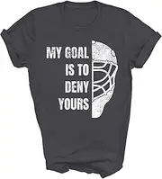 [TiQi] Funny My Goal is to Deny Yours Hockey Goalie Ice Hockey Field Hockey Player Lover (2) Unisex Shirt G T-Shirt (Dark Heather;M)