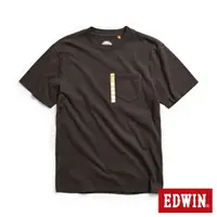在飛比找樂天市場購物網優惠-EDWIN 趣味PLUS口袋短袖T恤-男女款 黑色 #503