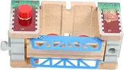 Totority Wooden Railway Lifting Bridge Accessory for Train Tracks Playtime Elevating Bridge for Imaginative Scenarios Compatible Major Wooden Train