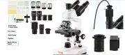 MICROSCOPE with C-Mount Adapter 5 MP camera eyepiece+multi-magnification lenses
