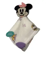 Disney Baby Minnie Mouse Purple Teether Lovey Security Blanket Soft Plush Minnie