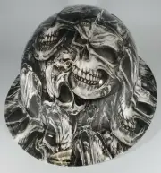 New Full Brim Hard Hat Custom Hydro Dipped BRAINY SKULLS. Free Shipping!