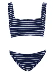 Hunza G Xandra Seersucker Bikini - Navy - One Size One Size