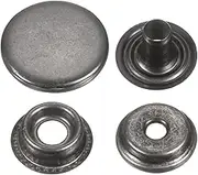 uxcell 60 Sets Press-Stud Cap Buttons 15mm Metal Snap Fastener Alloy Sew-on Snap Buttons for Bags Leathers Marine Boats Canvas, Gun
