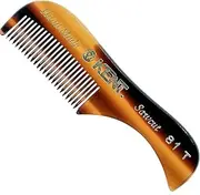 Kent A 81T X-Small Gentleman's Beard and Mustache Pocket Comb, Fine Toothed Pocket Size for Facial Hair Grooming and Styling. Saw-cut of Quality Cellulose Acetate, Hand Polished. Hand-Made in England