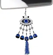 Humdcdy Evil Eye Window Charm - Blessing Wind Chime Pendant,Blue Evil Eye Hangable Ornament, Metal Wind Chimes for Home Garden Decoration