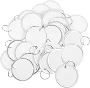 SHOWERORO 200pc Metal Key Ring Tag Labels Round Car Key Tags Metal Car Labels for Easy Identification