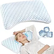 Doteonyou Memory Foam Pillow for Neck and Shoulder, Neck Pillow Side Sleeper Pillow for Sleeping, Cooling Slumber Pillow for Side Back Stomach Sleepers with Cooling Pillowcase