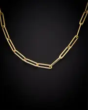 18K Italian Gold 4.8mm Paperclip Chain Necklace