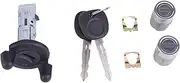 Slakerbe Ignition Switch Keys Lock Cylinder,Ignition Key Switch Cylinder & Door Lock Set fit for Express for Yukon for Tahoe for Silverado for Sierra for Savana 1500 2500 3500 2000