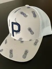 NEW Puma Pineapple Trucker P White Pepper/Navy Blazer Snapback Golf Hat/Cap