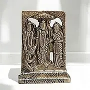 Antique Brass Small Ram Darbar Set (Rama, Sita, Laxman, Hanuman) Murti Idol Statue Praying Idol for Pooja 2.5" inch - Home - Workplace - Office Table - Office Desk Locker - Women - Men Wallet Gift
