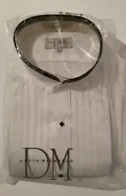 NEW Devin Michaels Tuxedo Shirt Black Stripe Collar XL 32/33