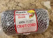 Bonnie Macrame Braid Craft Cord Smokey 6mm 100 yards Vintage Pepperell Forrest