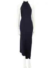 FW23 Navy Wool Knit Sleeveless Midi Dress