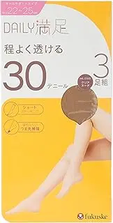 fukuske(福助) [フクスケ] デイリー満足 30デニール ショート ストッキング タイツ 3足組 福助 レディース 390-1853